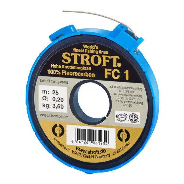 Produit De Marque Stroft FC1 25m avec anneau cutter – Fluorocarbone