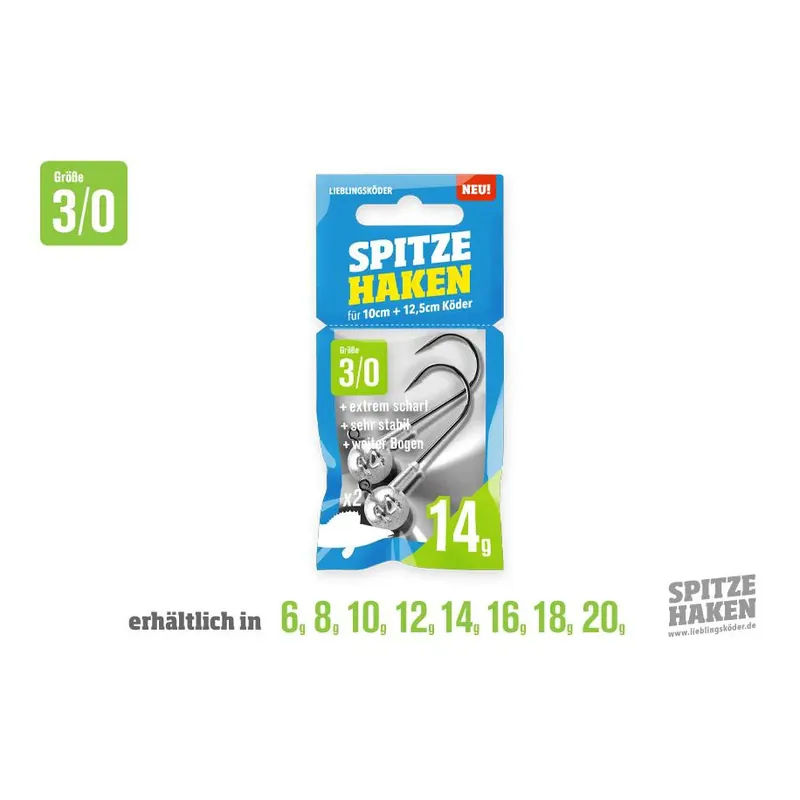 Lieblingsköder Spitze Haken 3/0 2pcs. - Tête plombée Retour Gratuit