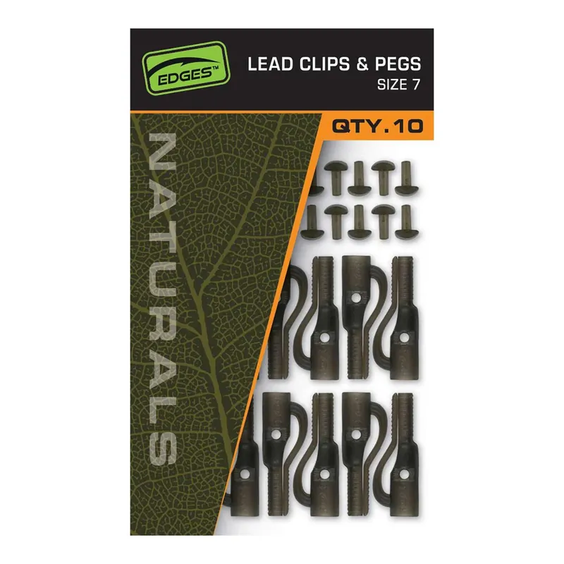 Commande En Gros FOX Rage Edges Naturals Size 7 lead clip + pegs x 10