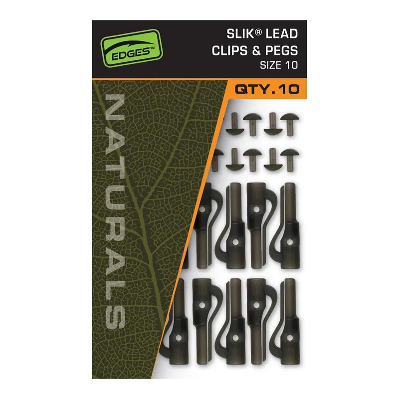 FOX Rage Edges Naturals Size 10 Slik lead clip + pegs x 10 Soldes