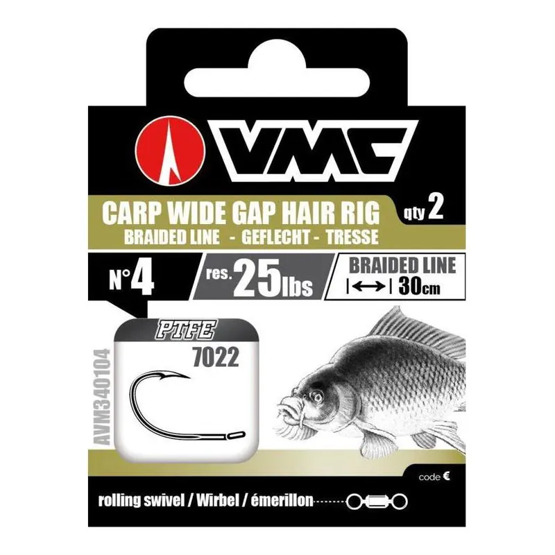 Affaire À Saisir VMC Carp Wide Gap Hair Rig - gebundene Haken
