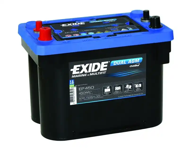 Dernier Modèle Batterie Exide Dual AGM 50AH - EP450