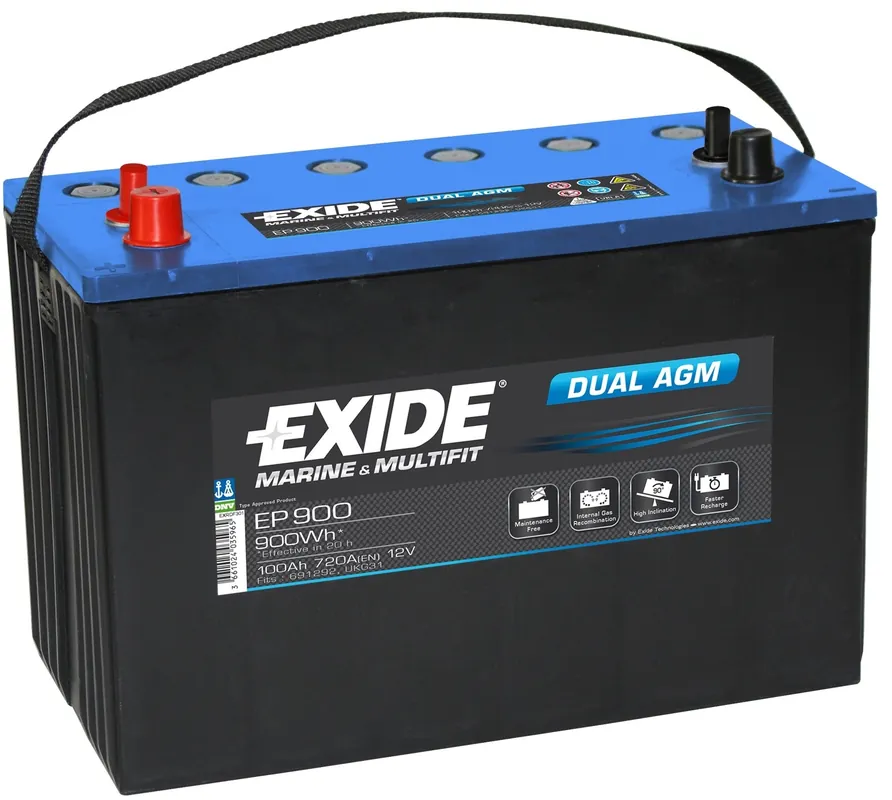 Batterie Exide Dual AGM 100AH - EP900 Nouveauté