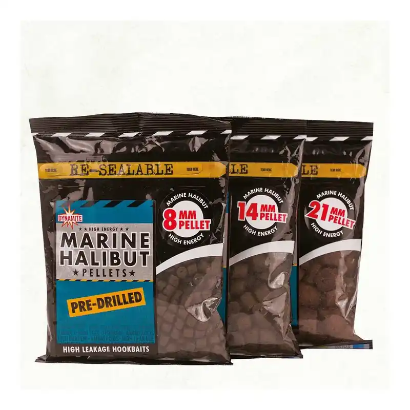 Dynamite Baits Marine Halibut Pre Drill Pellets - Pellets Vorgebohrt Certifié