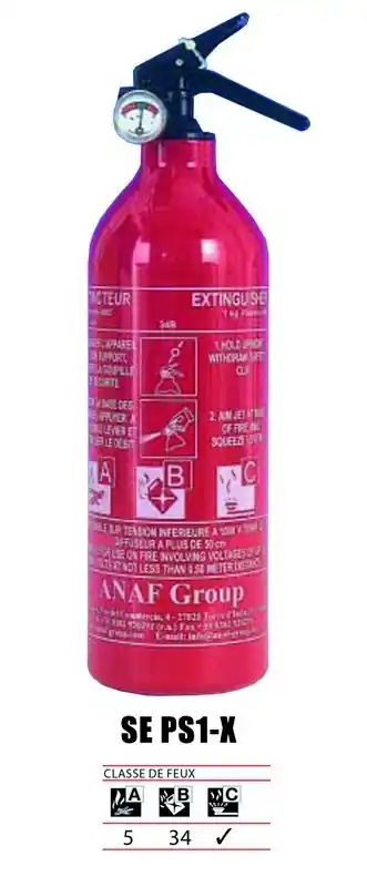 Extincteur 4Water poudre 1Kg - Avec manomètre Dernier Modèle