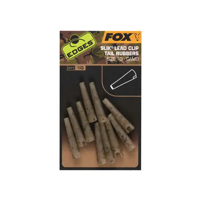 Expédié Aujourd&rsquo;hui Manchon pour Clip Plomb FOX Slik Lead ClipTail Rubber Camo taille 10