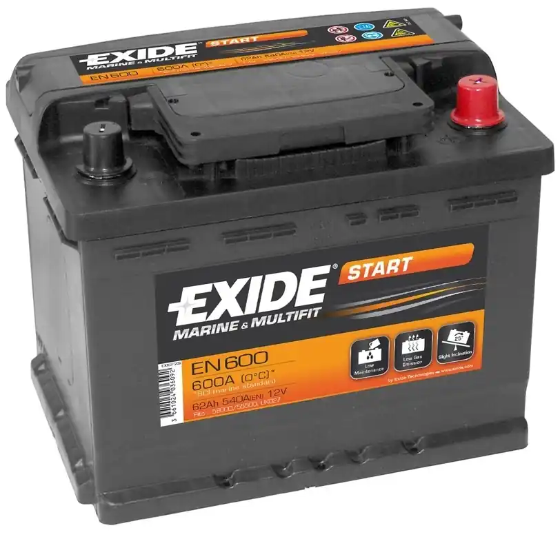 Batterie Marine Exide Start 62AH - EN600 Soldes