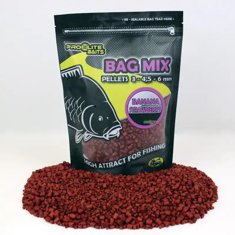 Mix de Pellets Banana & Strawberry PRO ELITE BAITS 800g Commander Vite