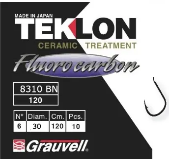 Hameçons montés 8310 BN montage Fluorocarbone Teklon Réduction