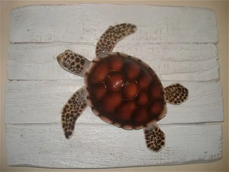 Livraison Express Sculpture Tortue Verte sur Cadre