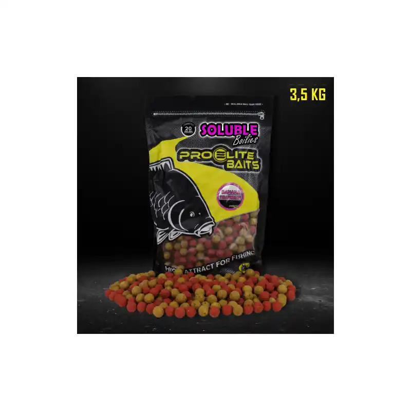 Bouillettes Soluble PRO ELITE BAITS Banana Strawberry 3,5kg Top Vente