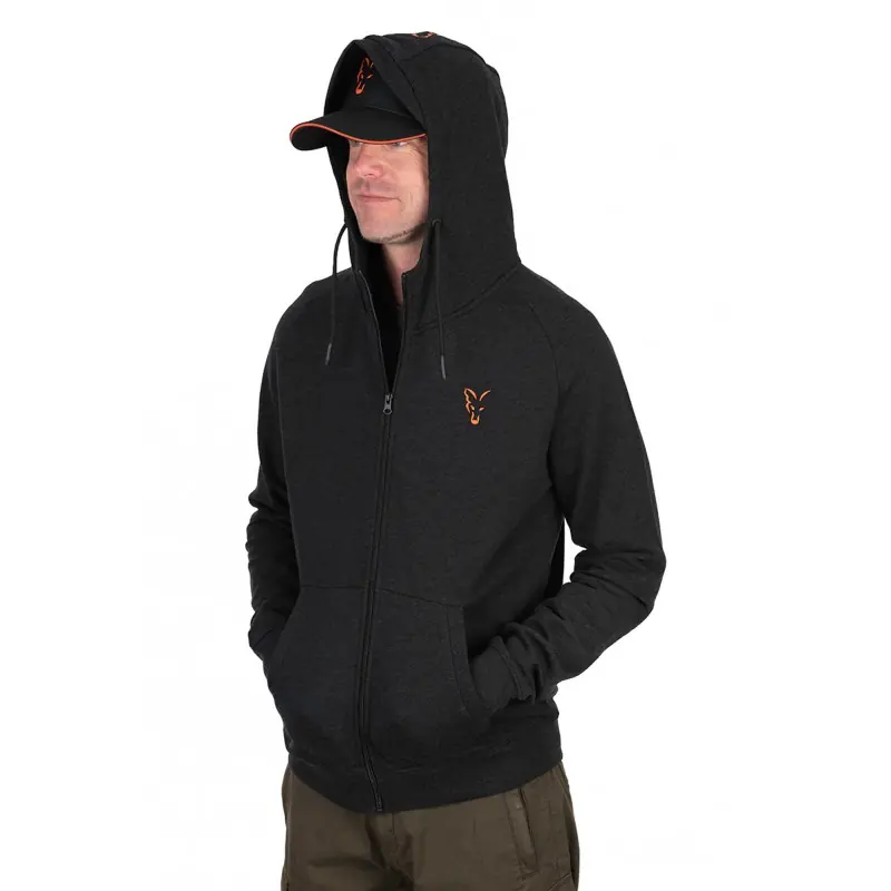 Sweat Shirt à Fermeture FOX LW Hoody Black/Orange Pas Cher