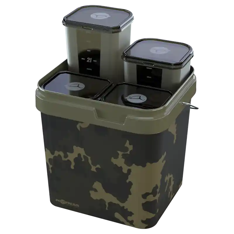 Seau Kontainer System KORDA 17L + 4 Boites Hermétiques de 3L Nouvelle Collection
