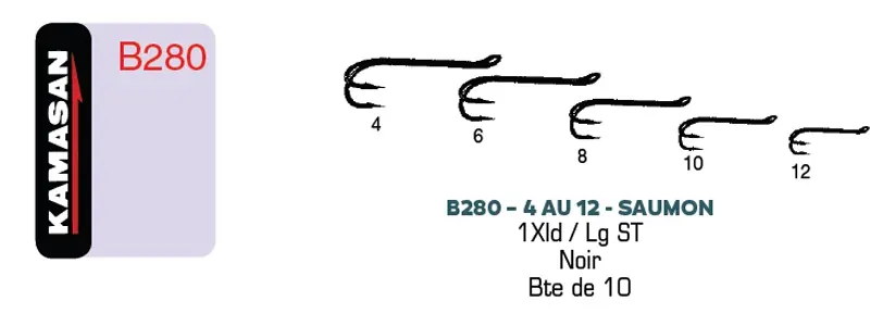 Hameçons KAMASAN B280 – Boite de 10 – H8 Nouvelle Collection