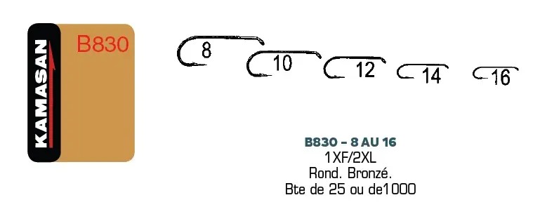 Acheter Direct Hameçons KAMASAN B830 – Boite de 1000