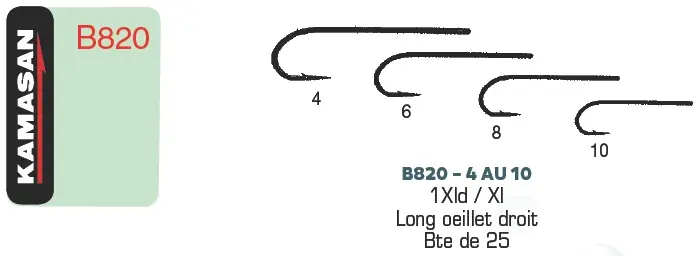 Commande En Gros Hameçons KAMASAN B820 – Boite de 25