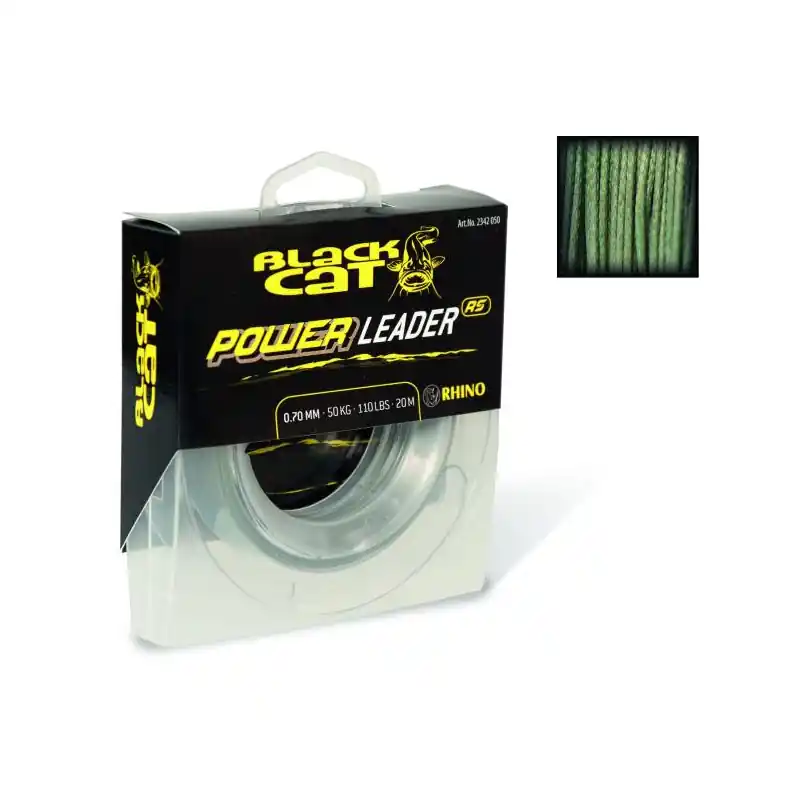 Tresse à Bas de Ligne BLACK CAT Power Leader 20m Remise