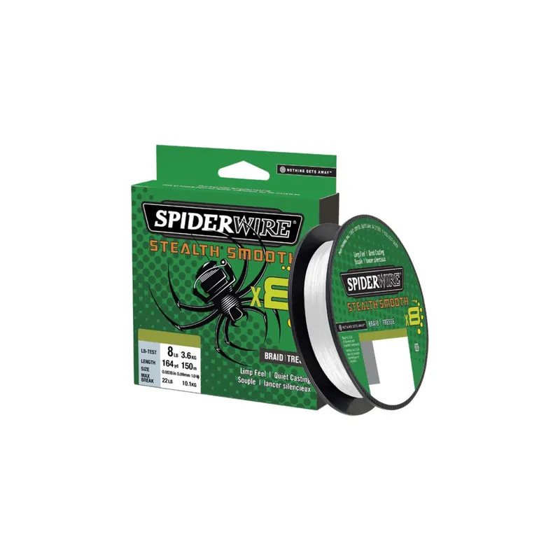 TRESSE 8 BRINS SPIDERWIRE STEALTH SMOOTH TRANSLUCIDE Nouvel Arrivage