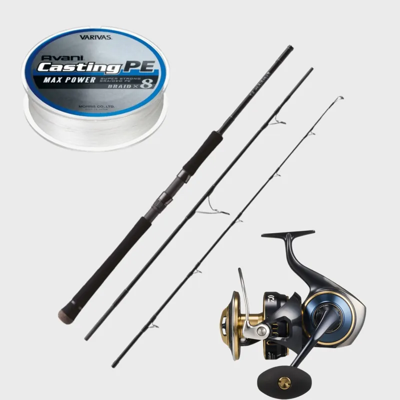 Canne Zenaq Expedition + Moulinet Daiwa Saltiga + Tresse Varivas Avani Casting Max Power Certifié