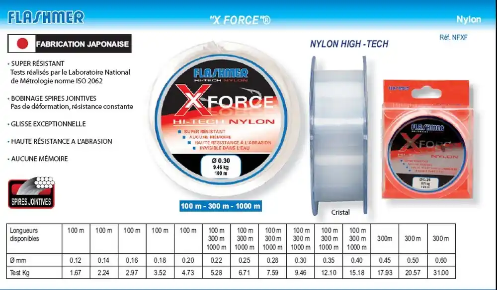 Seulement Aujourd'hui Nylon Flashmer X Force 300 m