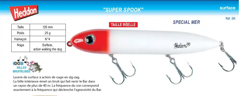 Seulement Aujourd&rsquo;hui Leurre Super Spook Heddon 125 mm