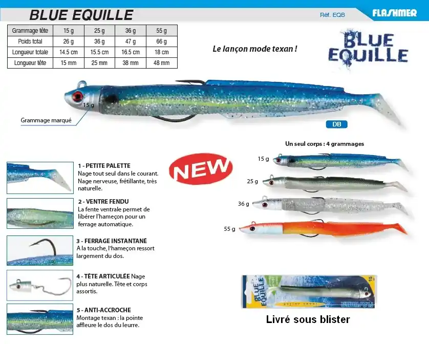 Leurre Souple Blue Equille Flashmer 180 mm Certifié