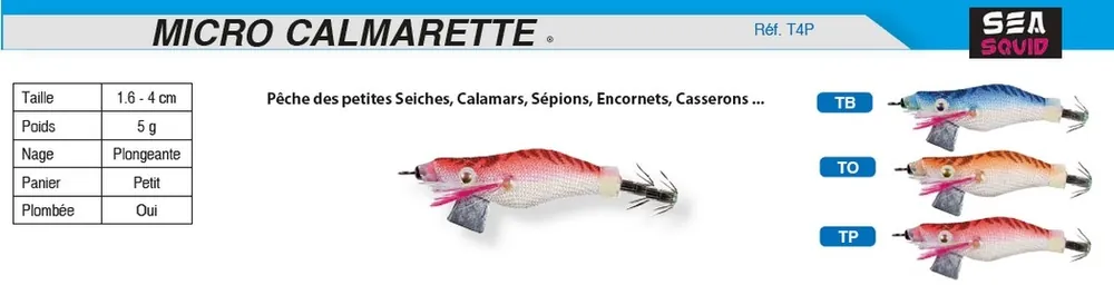 Micro Calmarette Sea Squid 40 mm Plombée Authentique