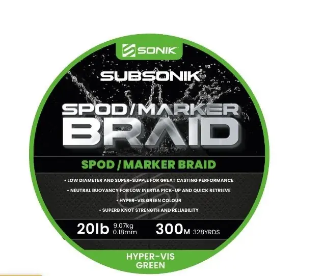 Sonik subsonik spod and marker braid,20lb Satisfait Ou Remboursé