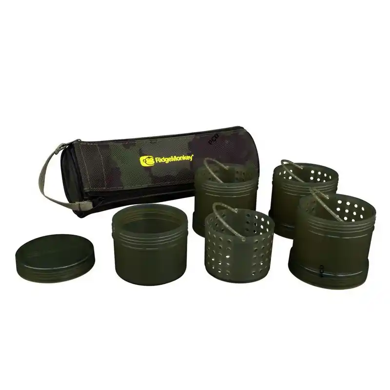 Sac + Pots Pour Appâts Ridge Monkey Modular Hookbait Pots Camo Commander Maintenant