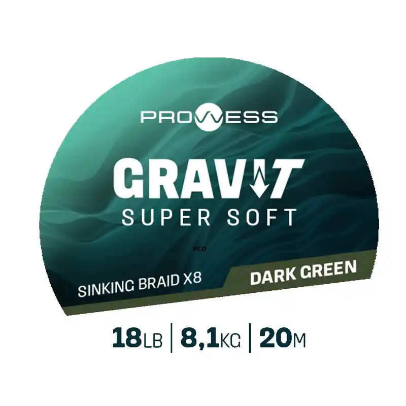 Meilleure Vente Tresse Prowess Gravi-T Super Soft Sinking Braid X8 Dark Green 20M