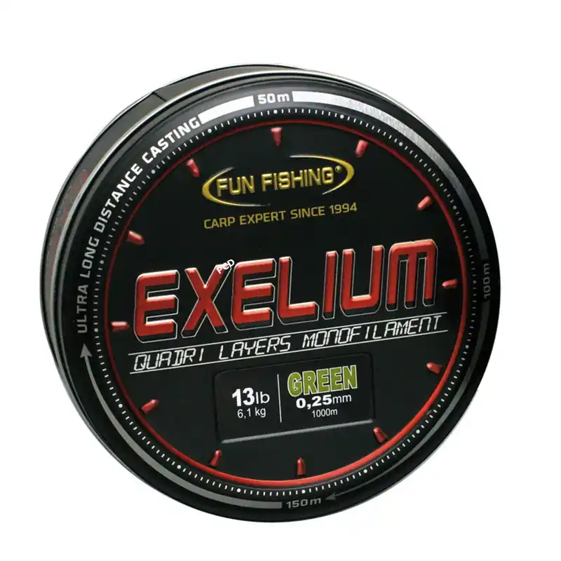 Monofilament Fun Fishing Exelium 1000M Vert Promotion