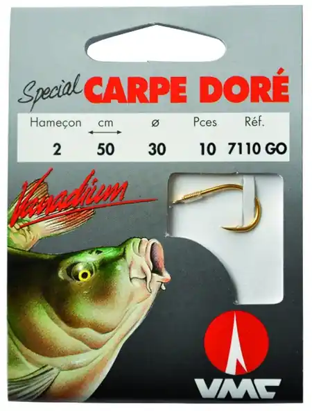10 Hameçons montés Water Queen spécial Carpe doré 7110 GO 50 cm Populaire
