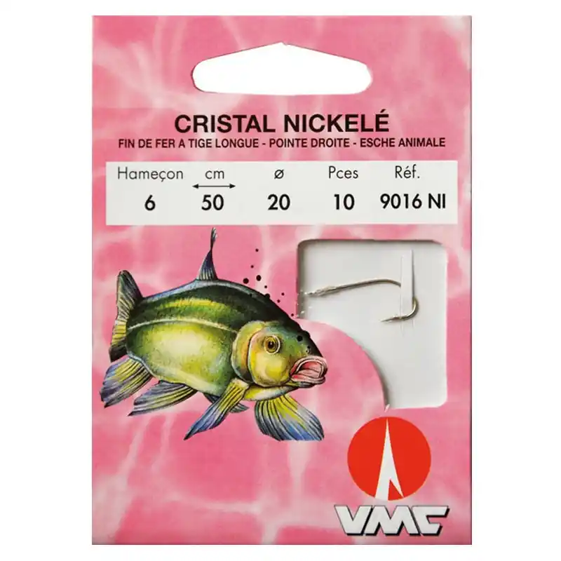 10 Hameçons montés Vmc cristal nickelé 9016 NI 50 cm Meilleure Vente