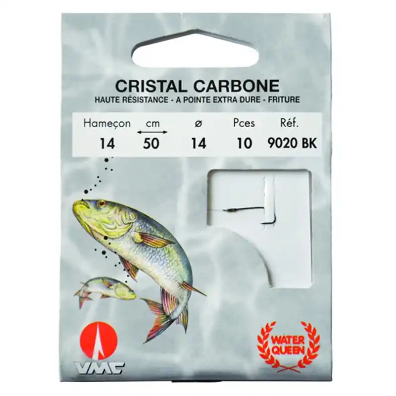 Promotion Saisonnière 10 Hameçons montés Water Queen cristal carbone 9020 BK 50 cm