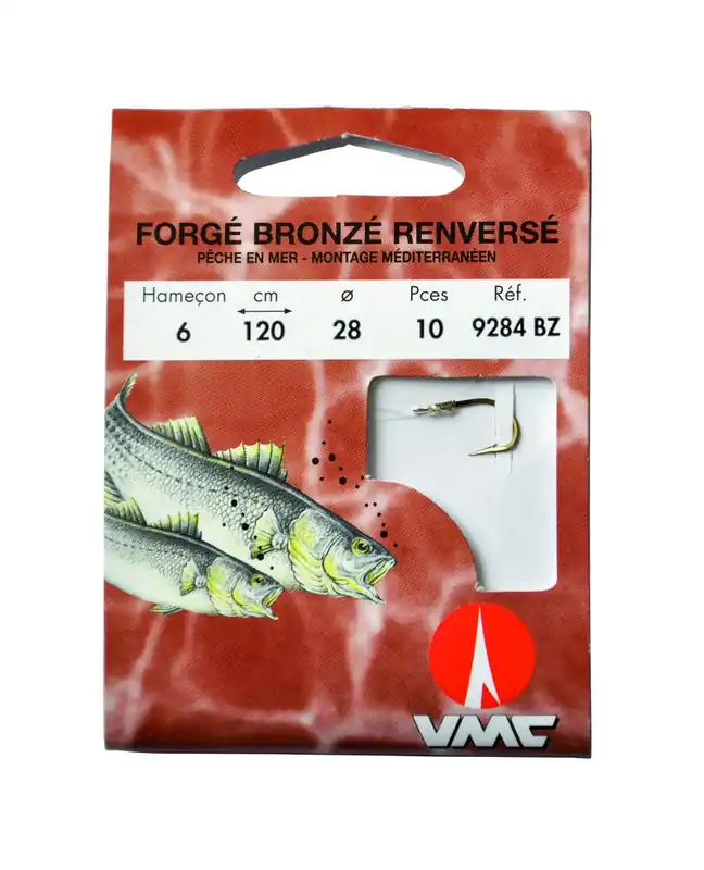 10 Hameçons Montés Water Queen Forgé Bronzé Renversé Méditerranéen 9284 BZ 120 cm Promotion
