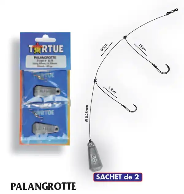2 palangrottes plomb 40 gr – hameçons N°6 et 8 Meilleur Choix