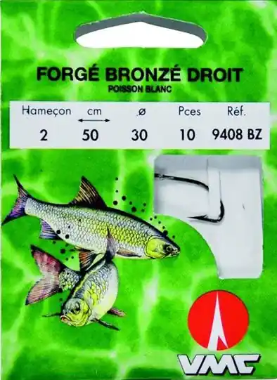 Forgé bronzé droit 9408 BZ 50 cm Hameçons N°20 sur Nylon 10/100 Acheter En Ligne