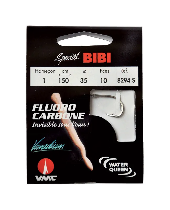 10 Hameçons montés Water Queen fluorocarbone spécial pêche aux bibis 8294 S Inox Offre Exclusive