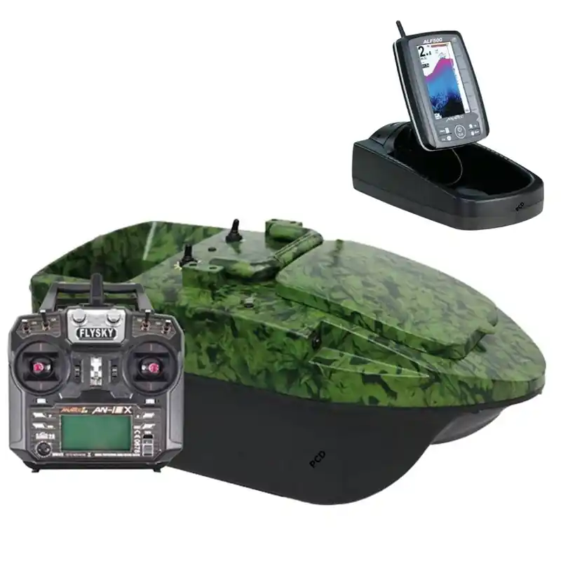Commande En Gros Pack Bateau d‘Amorçage Anatec PacBoat Start‘R Evo Camo Ivy Et Sondeur ALF500