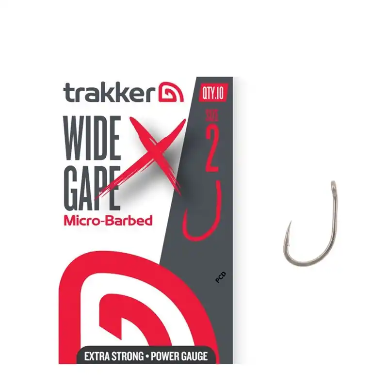 Hameçons Trakker Wide Gape XS Hooks Micro-Barbed Par 10 Usine Directe