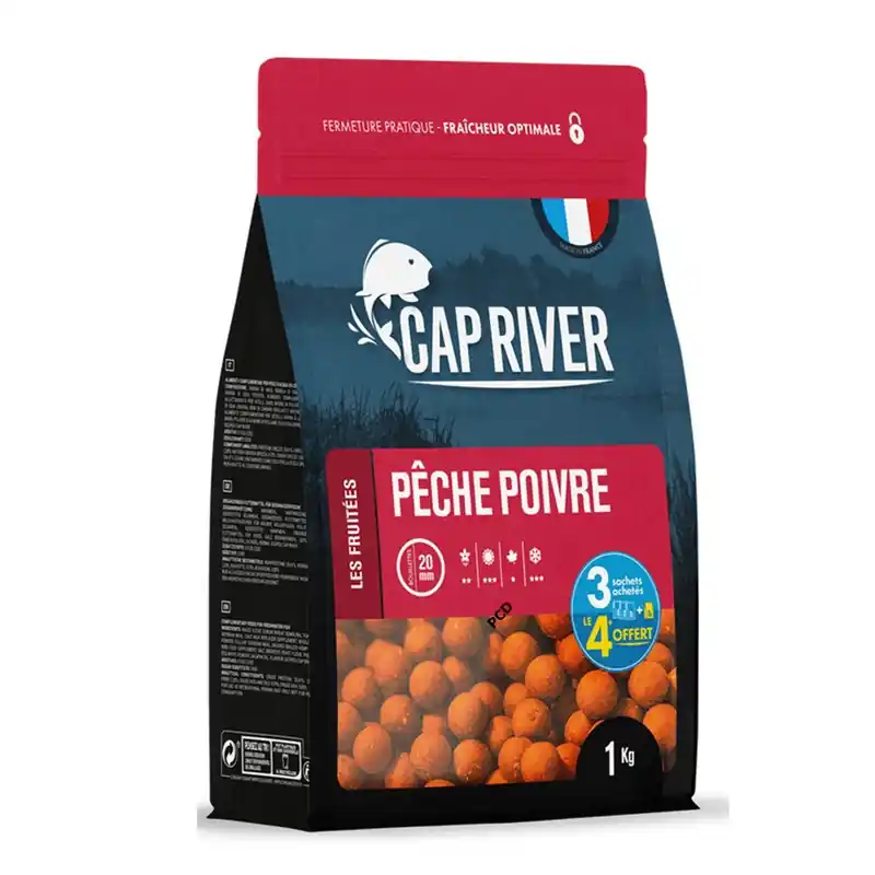 Bouillettes Cap River Pêche Poivre 1KG Commander Maintenant
