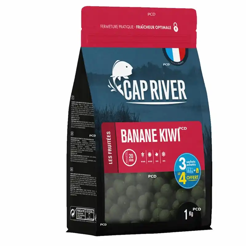 Authentique Bouillettes Cap River Banane Kiwi 1kg