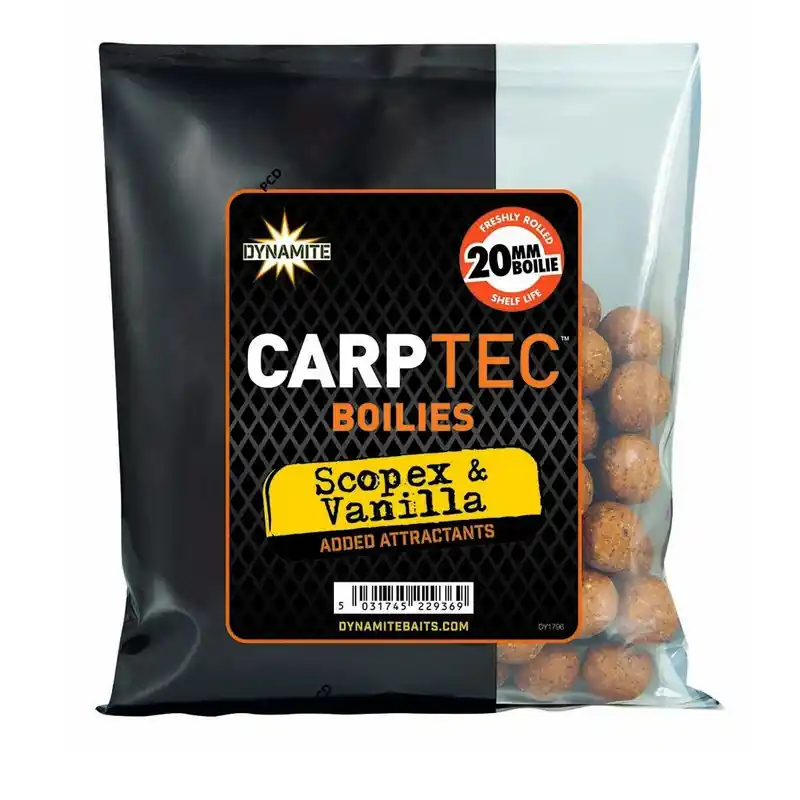 Bouillettes Dynamite Baits Carptec Scopex et Vanille Boilies 20MM 300G Promotion