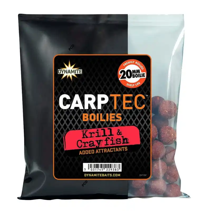 Bouillettes Dynamite Baits Carptec Krill et Crayfish Boilies 20MM 300G Meilleur Prix