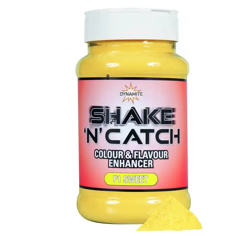 Prix Cassé Attractant Poudre Dynamite Baits Shake N Catch Colour & Flavour Enhancer F1 Sweet Yellow