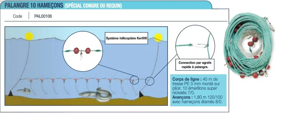 Palangre Kerfil 10 hameçons Meilleur Choix
