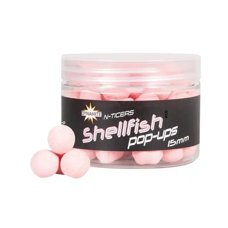 Pas Cher Bouillettes Flottantes Dynamite Baits N-Ticers Hookbaits Shellfish Pop-Ups 40G