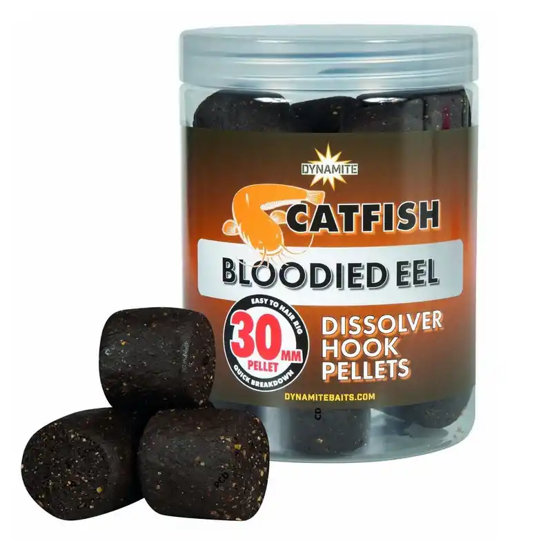 Nouvel Arrivage Pellets Solubles Dynamite Baits Catfish Bloodied Eel Range Dissolver Hook Pellets 30MM