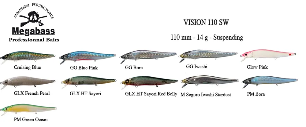 Meilleure Vente Leurre Floating Megabass Vision 110 SW