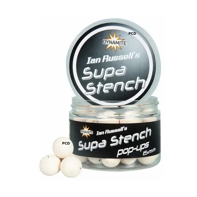 Achat Immédiat Bouillettes Flottantes Dynamite Baits 100G 12MM Ian Russell‘s Supa Stench Pop-Ups